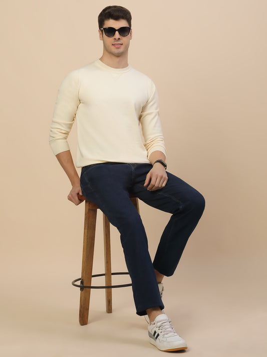 Sweater for Men | Winter Wear Fancy Fabric Pull-On Closure Round Neck Regular Fit Solid Pattern