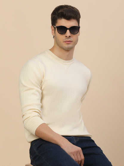 Sweater for Men | Winter Wear Fancy Fabric Pull-On Closure Round Neck Regular Fit Solid Pattern