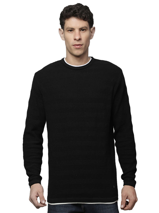 Sweater for Men | Winter Wear 100% COTTON Fabric Pull-On Closure Round Neck Regular Fit STRIPE Pattern
