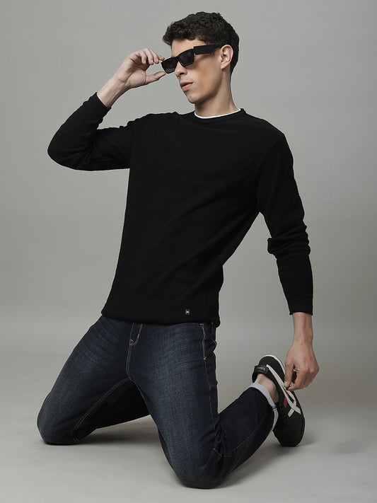 Sweater for Men | Winter Wear 100% COTTON Fabric Pull-On Closure Round Neck Regular Fit STRIPE Pattern