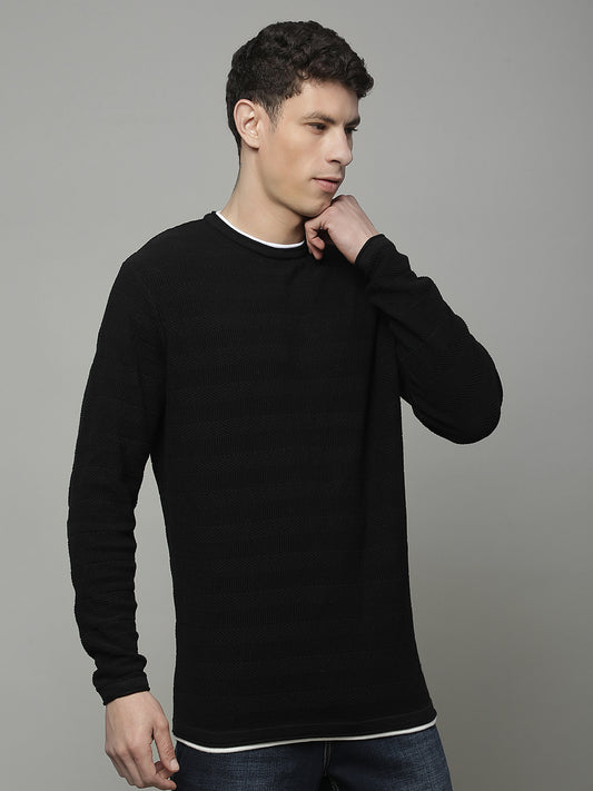 Sweater for Men | Winter Wear 100% COTTON Fabric Pull-On Closure Round Neck Regular Fit STRIPE Pattern