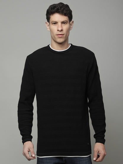 Sweater for Men | Winter Wear 100% COTTON Fabric Pull-On Closure Round Neck Regular Fit STRIPE Pattern