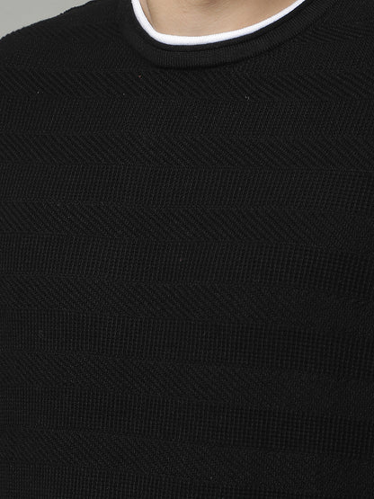 Sweater for Men | Winter Wear 100% COTTON Fabric Pull-On Closure Round Neck Regular Fit STRIPE Pattern