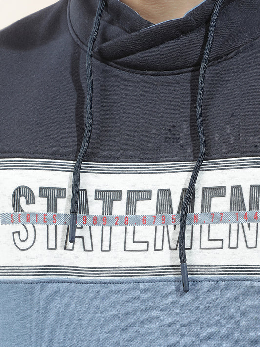 Sweatshirt for Men l Winter Wear Fleece Fabric Mandarin Collar Regular Fit Color Block Pattern