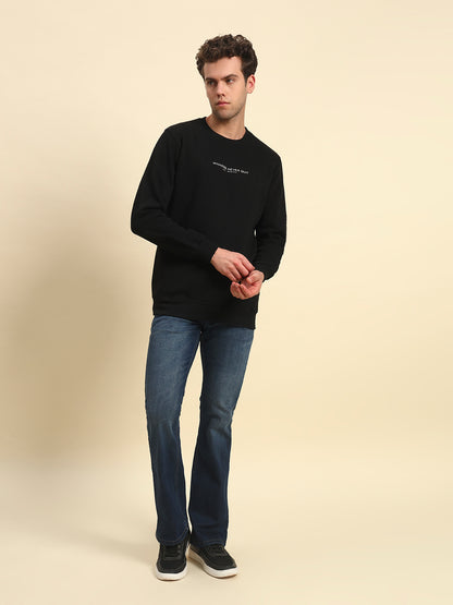Sweatshirt for Men | Winter Wear Poly Cotton Fabric Pull-On Closure Round Neck Regular Fit Printed Pattern