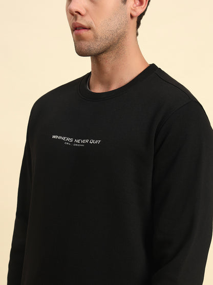 Sweatshirt for Men | Winter Wear Poly Cotton Fabric Pull-On Closure Round Neck Regular Fit Printed Pattern