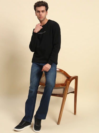 Sweatshirt for Men | Winter Wear Poly Cotton Fabric Pull-On Closure Round Neck Regular Fit Printed Pattern