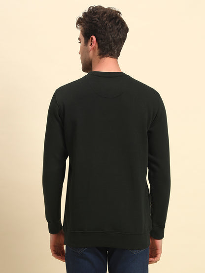 Sweatshirt for Men | Winter Wear Poly Cotton Fabric Pull-On Closure Round Neck Regular Fit Printed Pattern