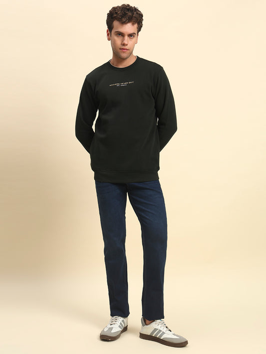 Sweatshirt for Men | Winter Wear Poly Cotton Fabric Pull-On Closure Round Neck Regular Fit Printed Pattern