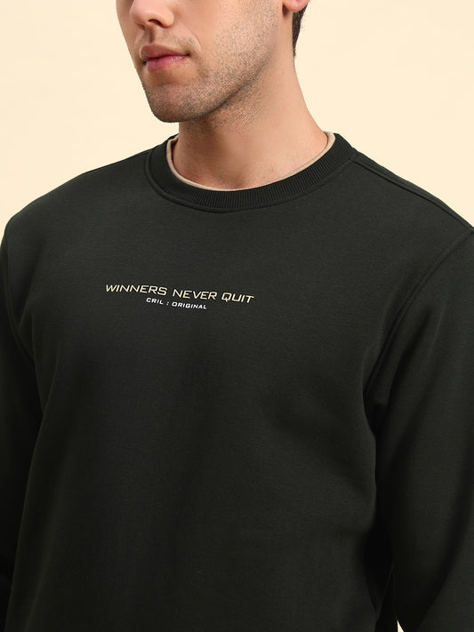 Sweatshirt for Men | Winter Wear Poly Cotton Fabric Pull-On Closure Round Neck Regular Fit Printed Pattern