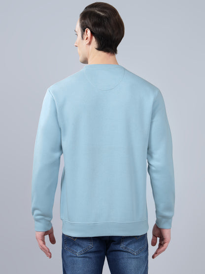 Men's Striped Blue Round Neck Sweatshirt