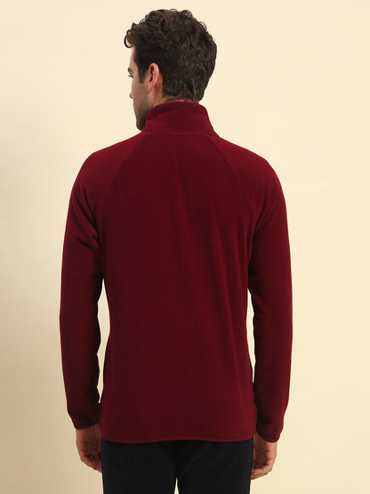 Sweatshirt for Men | Winter Wear Acrylic Fabric Zipper Closure Mock Neck Regular Fit Solid Pattern
