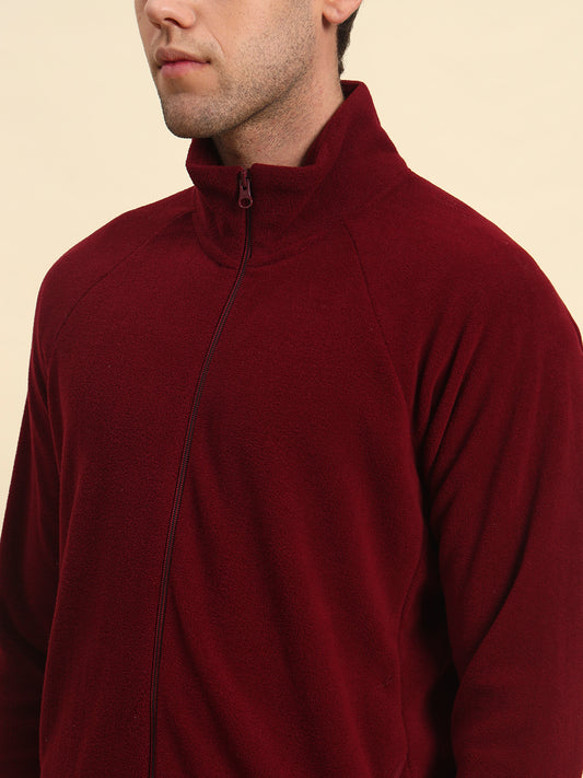 Sweatshirt for Men | Winter Wear Acrylic Fabric Zipper Closure Mock Neck Regular Fit Solid Pattern