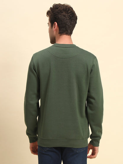 Sweatshirt for Men | Winter Wear Fleece Fabric Pull-On Closure Round Neck Regular Fit Printed Pattern