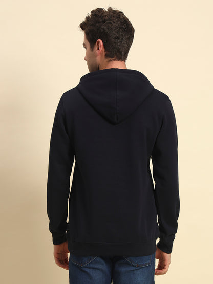 Sweatshirt for Men | Winter Wear Fleece Fabric Pull-On Closure Hooded Neck Regular Fit Printed Pattern
