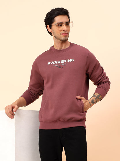 Sweatshirt for Men | Winter Wear Poly Cotton Fabric Pull-On Closure Round Neck Regular Fit Printed Pattern