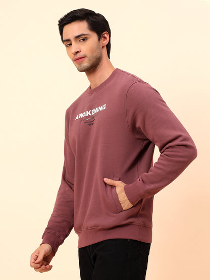 Sweatshirt for Men | Winter Wear Poly Cotton Fabric Pull-On Closure Round Neck Regular Fit Printed Pattern