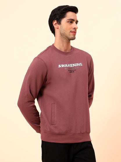 Sweatshirt for Men | Winter Wear Poly Cotton Fabric Pull-On Closure Round Neck Regular Fit Printed Pattern