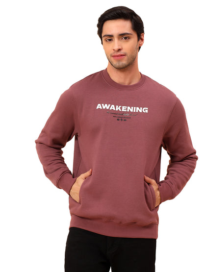 Sweatshirt for Men | Winter Wear Poly Cotton Fabric Pull-On Closure Round Neck Regular Fit Printed Pattern