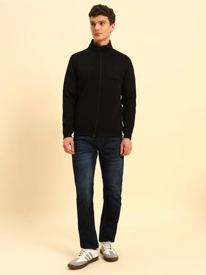 Sweatshirt for Men | Winter Wear Fleece Fabric Pull-On Closure Mock Neck Regular Fit Solid Pattern