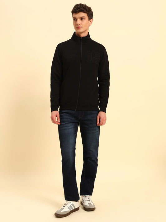 Sweatshirt for Men | Winter Wear Fleece Fabric Pull-On Closure Mock Neck Regular Fit Solid Pattern