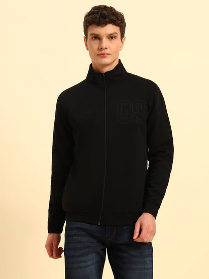 Sweatshirt for Men | Winter Wear Fleece Fabric Pull-On Closure Mock Neck Regular Fit Solid Pattern