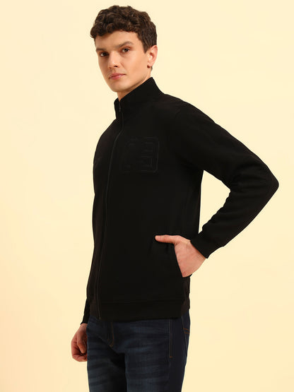 Sweatshirt for Men | Winter Wear Fleece Fabric Pull-On Closure Mock Neck Regular Fit Solid Pattern