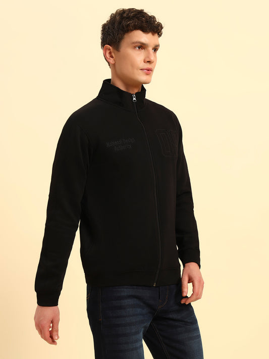 Sweatshirt for Men | Winter Wear Fleece Fabric Pull-On Closure Mock Neck Regular Fit Solid Pattern