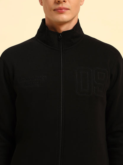 Sweatshirt for Men | Winter Wear Fleece Fabric Pull-On Closure Mock Neck Regular Fit Solid Pattern