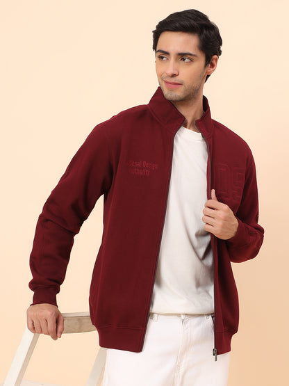 Sweatshirt for Men | Winter Wear Poly Cotton Fabric Zipper Closure Mock Neck Regular Fit Printed Pattern