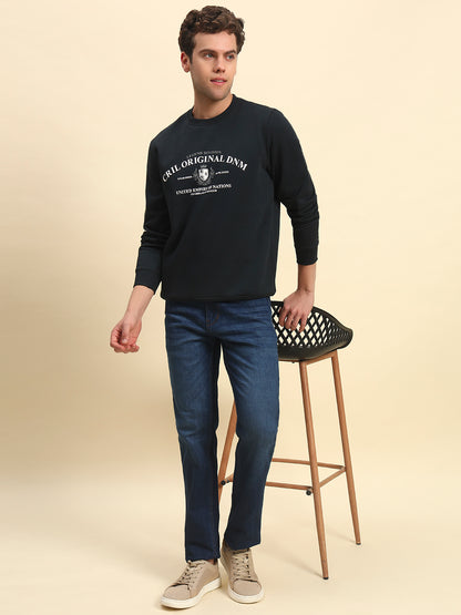 Sweatshirt for Men | Winter Wear Poly Cotton Fabric Pull-On Closure Round Neck Regular Fit Printed Pattern
