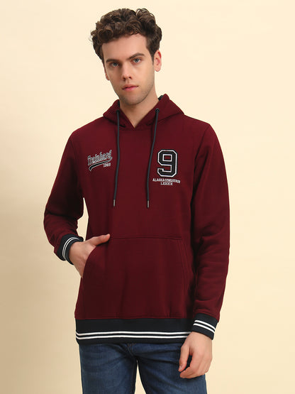 Sweatshirt for Men | Winter Wear Poly Cotton Fabric Pull-On Closure Hooded Neck Regular Fit Printed Pattern