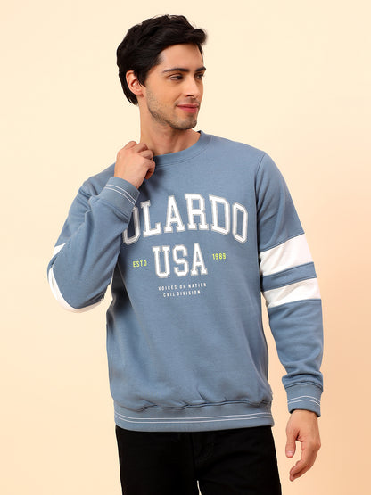 Sweatshirt for Men | Winter Wear Poly Cotton Fabric Pull-On Closure Round Neck Regular Fit Printed Pattern