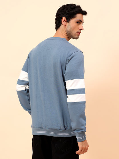 Sweatshirt for Men | Winter Wear Poly Cotton Fabric Pull-On Closure Round Neck Regular Fit Printed Pattern
