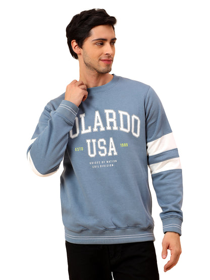 Sweatshirt for Men | Winter Wear Poly Cotton Fabric Pull-On Closure Round Neck Regular Fit Printed Pattern