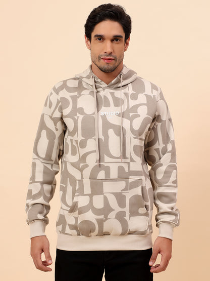 Sweatshirt for Men | Winter Wear Poly Cotton Fabric Pull-On Closure Hooded Neck Regular Fit Printed Pattern