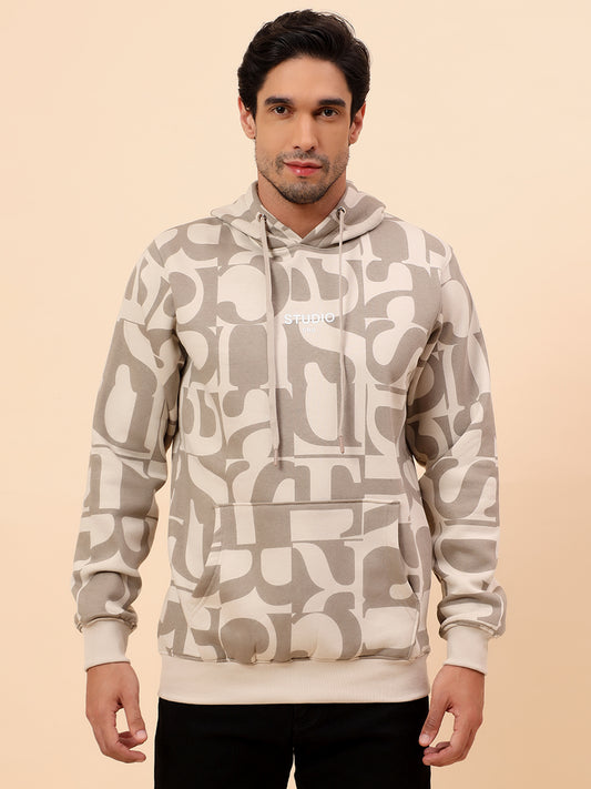 Sweatshirt for Men | Winter Wear Poly Cotton Fabric Pull-On Closure Hooded Neck Regular Fit Printed Pattern