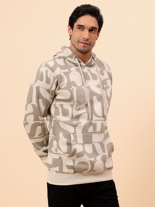 Sweatshirt for Men | Winter Wear Poly Cotton Fabric Pull-On Closure Hooded Neck Regular Fit Printed Pattern