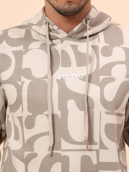 Sweatshirt for Men | Winter Wear Poly Cotton Fabric Pull-On Closure Hooded Neck Regular Fit Printed Pattern
