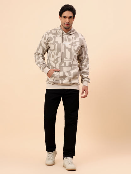 Sweatshirt for Men | Winter Wear Poly Cotton Fabric Pull-On Closure Hooded Neck Regular Fit Printed Pattern