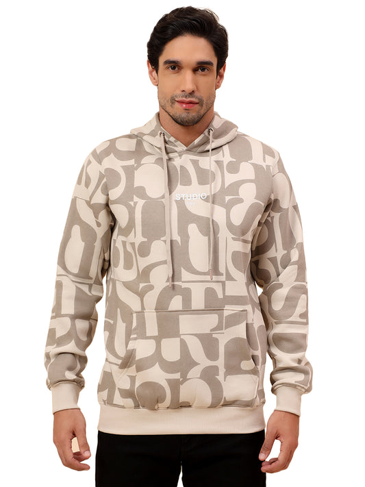 Sweatshirt for Men | Winter Wear Poly Cotton Fabric Pull-On Closure Hooded Neck Regular Fit Printed Pattern
