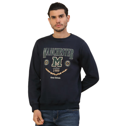 Sweatshirt for Men l Winter Wear Fleece Fabric Round Neck Regular Fit Printed Pattern