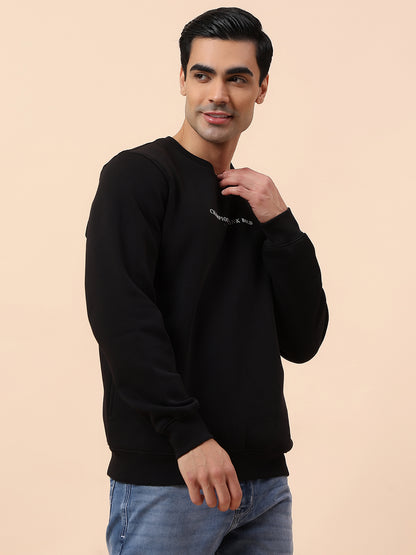 Sweatshirt for Men | Winter Wear Fleece Fabric Closure Round Neck Regular Fit Printed Pattern