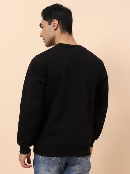 Sweatshirt for Men | Winter Wear Fleece Fabric Closure Round Neck Regular Fit Printed Pattern