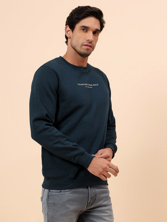 Sweatshirt for Men | Winter Wear Poly Cotton Fabric Pull-On Closure Round Neck Regular Fit Printed Pattern