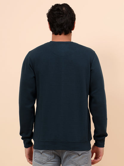 Sweatshirt for Men | Winter Wear Poly Cotton Fabric Pull-On Closure Round Neck Regular Fit Printed Pattern