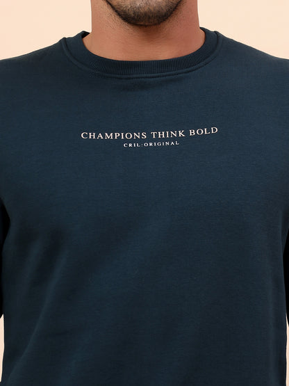 Sweatshirt for Men | Winter Wear Poly Cotton Fabric Pull-On Closure Round Neck Regular Fit Printed Pattern