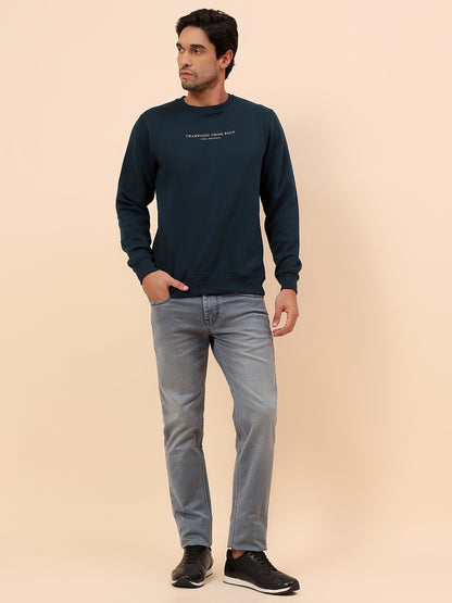 Sweatshirt for Men | Winter Wear Poly Cotton Fabric Pull-On Closure Round Neck Regular Fit Printed Pattern