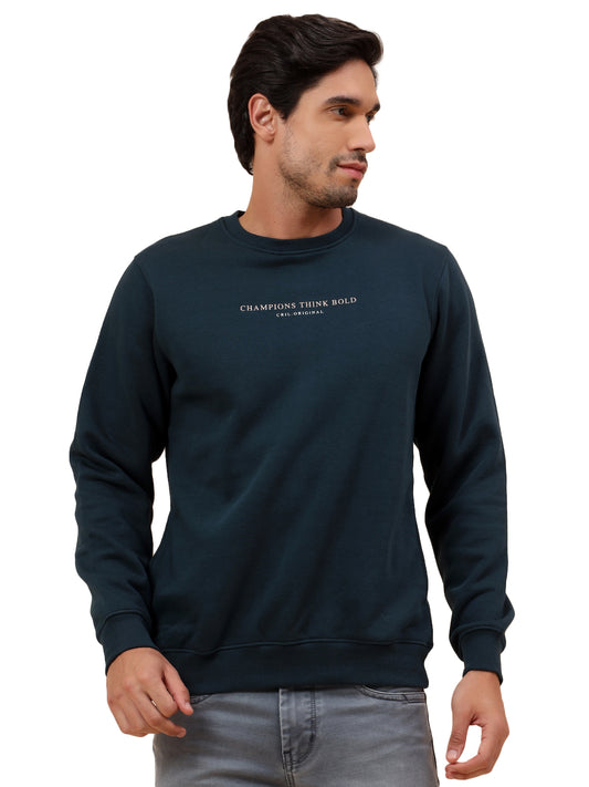 Sweatshirt for Men | Winter Wear Poly Cotton Fabric Pull-On Closure Round Neck Regular Fit Printed Pattern