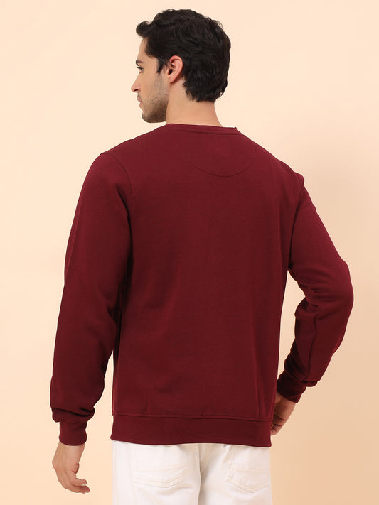 Sweatshirt for Men | Winter Wear Poly Cotton Fabric Pull-On Closure Round Neck Regular Fit Printed Pattern